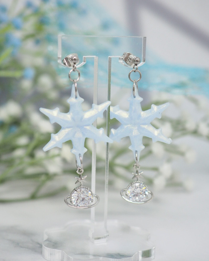 ♡ 耳環ꔚ雪花星球♡