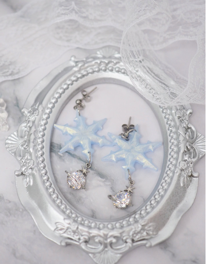 ♡ 耳環ꔚ雪花星球♡