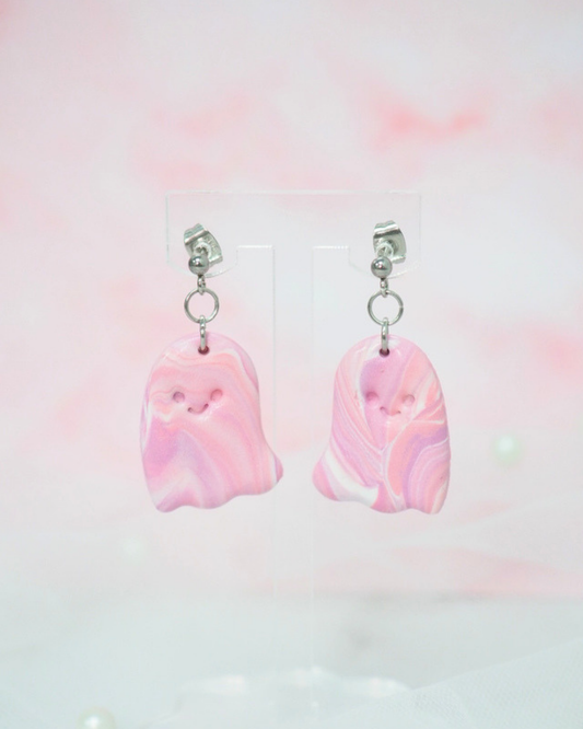 ♡ 耳環ꔚ粉色雲石小鬼 ♡ 