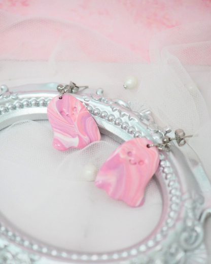 ♡ 耳環ꔚ粉色雲石小鬼 ♡ 