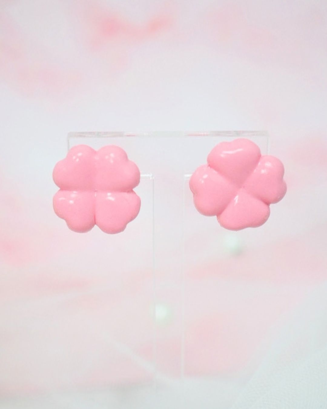 ♡ 耳環ꔚ粉紅四葉草 ♡ SLCE008