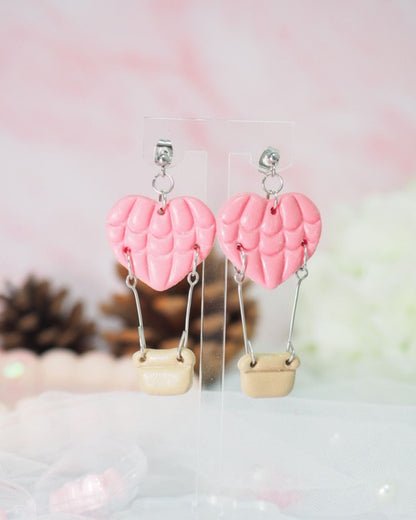 ♡ 耳環ꔚ心型熱氣球 ♡ 