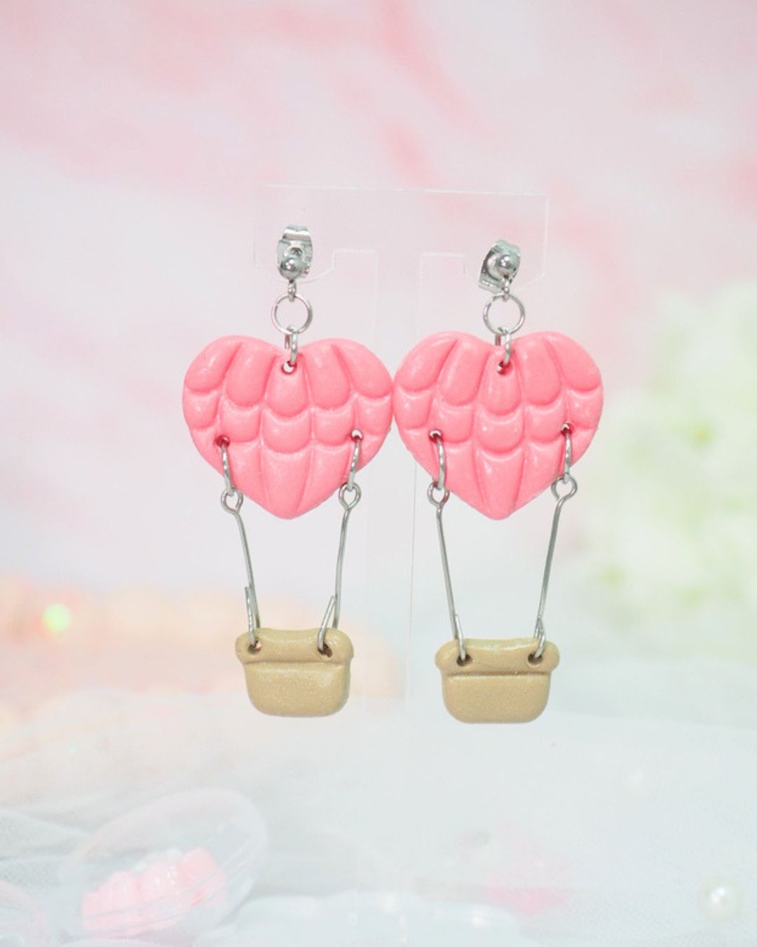 ♡ 耳環ꔚ心型熱氣球 ♡ 