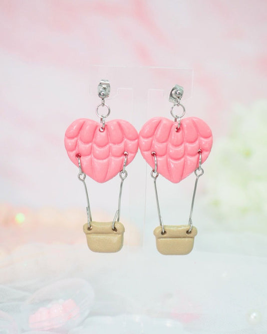 ♡ 耳環ꔚ心型熱氣球 ♡ 